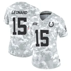 Women's Riley Leonard Indianapolis Colts No.15 Limited 2024 Salute to Service Jersey - Arctic Camo