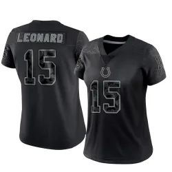 Women's Riley Leonard Indianapolis Colts No.15 Limited Reflective Jersey - Black