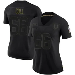 Women's Ryan Coll Indianapolis Colts No.66 Limited 2020 Salute To Service Jersey - Black