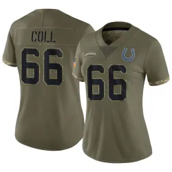 Women's Ryan Coll Indianapolis Colts No.66 Limited 2022 Salute To Service Jersey - Olive
