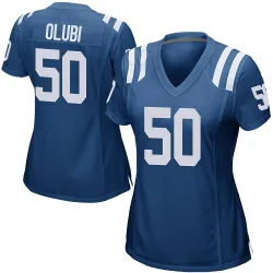 Women's Segun Olubi Indianapolis Colts No.50 Game Team Color Jersey - Royal Blue