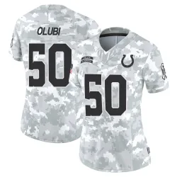 Women's Segun Olubi Indianapolis Colts No.50 Limited 2024 Salute to Service Jersey - Arctic Camo