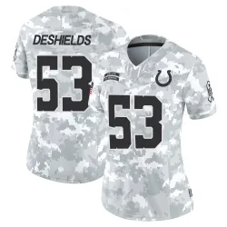 Women's Solomon DeShields Indianapolis Colts No.53 Limited 2024 Salute to Service Jersey - Arctic Camo