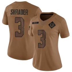 Women's Spencer Shrader Indianapolis Colts No.3 Limited 2023 Salute To Service Jersey - Brown