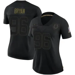 Women's Taven Bryan Indianapolis Colts No.96 Limited 2020 Salute To Service Jersey - Black