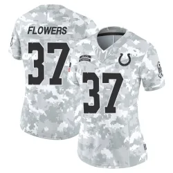 Women's Tre Flowers Indianapolis Colts No.37 Limited 2024 Salute to Service Jersey - Arctic Camo