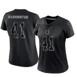 Women's Trey Washington Indianapolis Colts No.41 Limited Reflective Jersey - Black