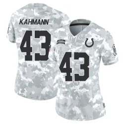 Women's Tyler Kahmann Indianapolis Colts No.43 Limited 2024 Salute to Service Jersey - Arctic Camo