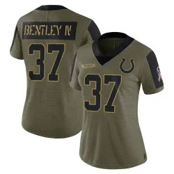 Women's Ulysses Bentley IV Indianapolis Colts No.37 Limited 2021 Salute To Service Jersey - Olive
