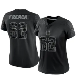 Women's Wesley French Indianapolis Colts No.62 Limited Reflective Jersey - Black