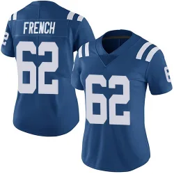 Women's Wesley French Indianapolis Colts No.62 Limited Team Color Vapor Untouchable Jersey - Royal