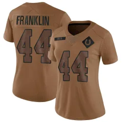 Women's Zaire Franklin Indianapolis Colts No.44 Limited 2023 Salute To Service Jersey - Brown