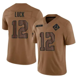 Youth Andrew Luck Indianapolis Colts No.12 Limited 2023 Salute To Service Jersey - Brown