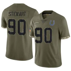 Youth Grover Stewart Indianapolis Colts No.90 Limited 2022 Salute To Service Jersey - Olive
