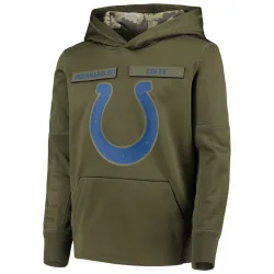 Youth Indianapolis Colts No. 2018 Salute to Service Pullover Performance Hoodie - Green