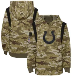 Youth Indianapolis Colts No. 2021 Salute to Service Therma Performance Pullover Hoodie - Olive
