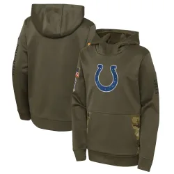 Youth Indianapolis Colts No. 2022 Salute to Service Performance Pullover Hoodie - Olive