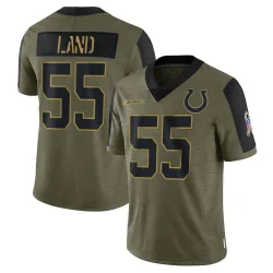 Youth Isaiah Land Indianapolis Colts No.55 Limited 2021 Salute To Service Jersey - Olive
