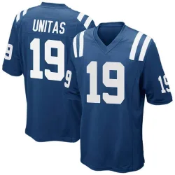 Youth Johnny Unitas Indianapolis Colts No.19 Game Team Color Jersey - Royal Blue