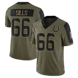 Youth Josh Sills Indianapolis Colts No.66 Limited 2021 Salute To Service Jersey - Olive