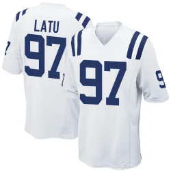 Youth Laiatu Latu Indianapolis Colts No.97 Game Jersey - White