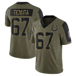 Youth Luke Tenuta Indianapolis Colts No.67 Limited 2021 Salute To Service Jersey - Olive
