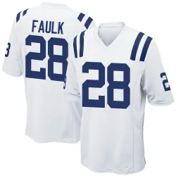 Youth Marshall Faulk Indianapolis Colts No.28 Game Jersey - White
