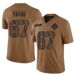 Youth Mose Vavao Indianapolis Colts No.67 Limited 2023 Salute To Service Jersey - Brown