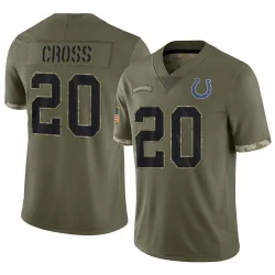 Youth Nick Cross Indianapolis Colts No.20 Limited 2022 Salute To Service Jersey - Olive