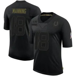 Youth Peyton Manning Indianapolis Colts No.18 Limited 2020 Salute To Service Jersey - Black