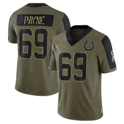 Youth Pheldarius Payne Indianapolis Colts No.69 Limited 2021 Salute To Service Jersey - Olive