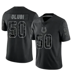 Youth Segun Olubi Indianapolis Colts No.50 Limited Reflective Jersey - Black